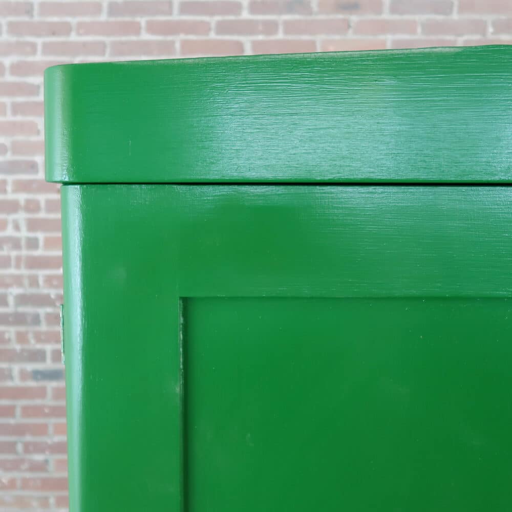 Brocante groene linnenkast - Afbeelding 4
