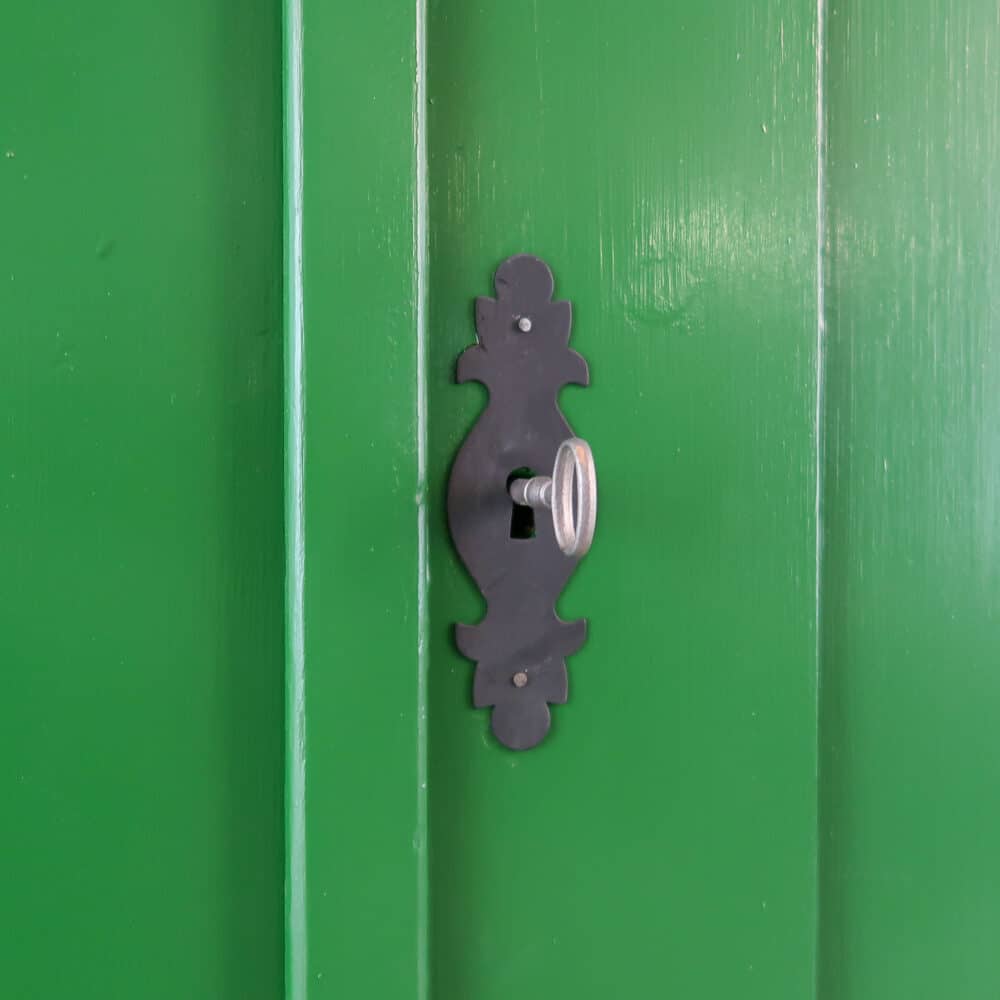 Brocante groene linnenkast - Afbeelding 5