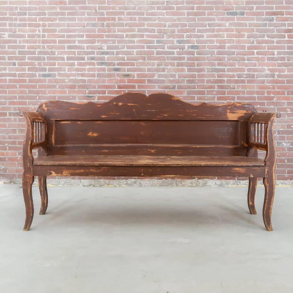 Antieke houten bank