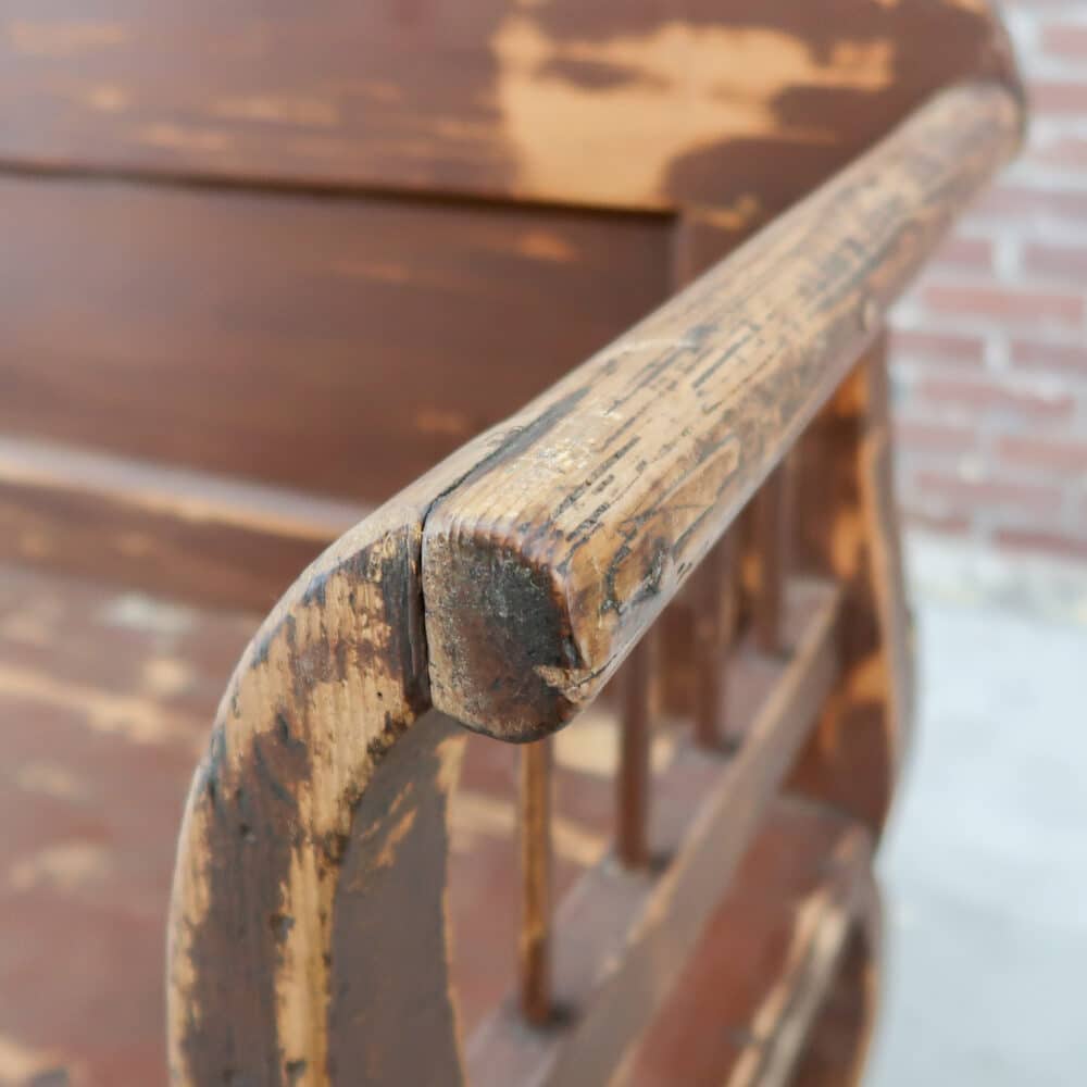 Antieke houten bank - Afbeelding 4