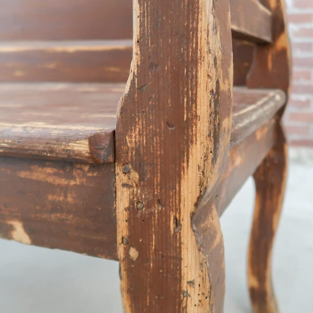 Antieke houten bank - Afbeelding 6