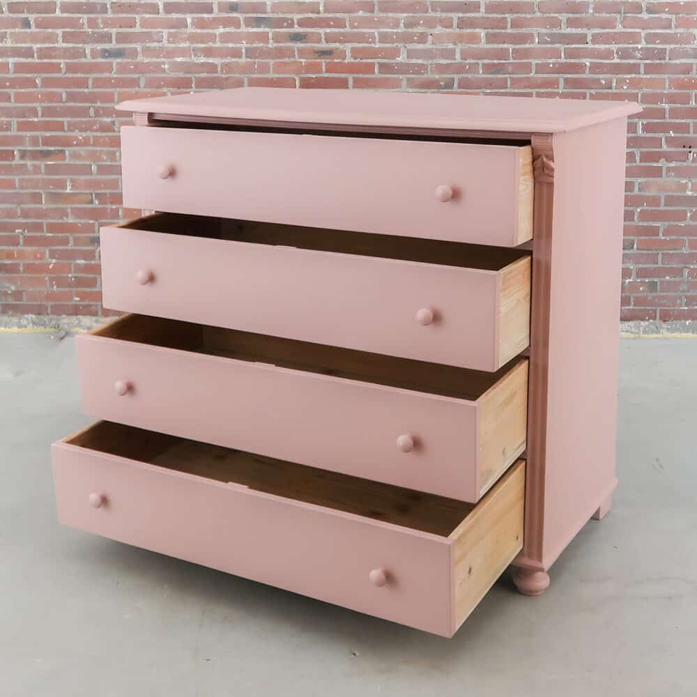 Roze brocante ladekast - Afbeelding 4