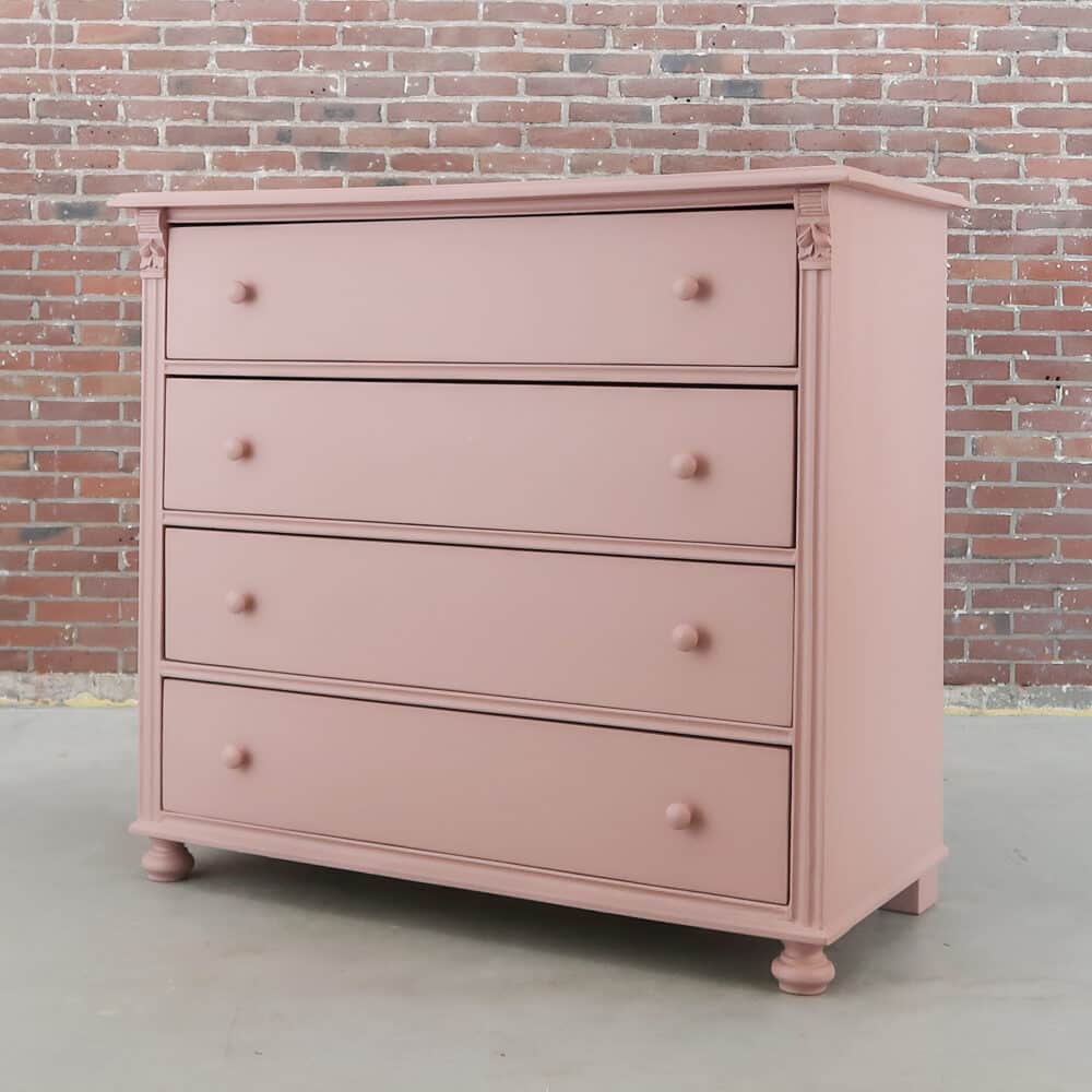 Roze brocante ladekast - Afbeelding 3