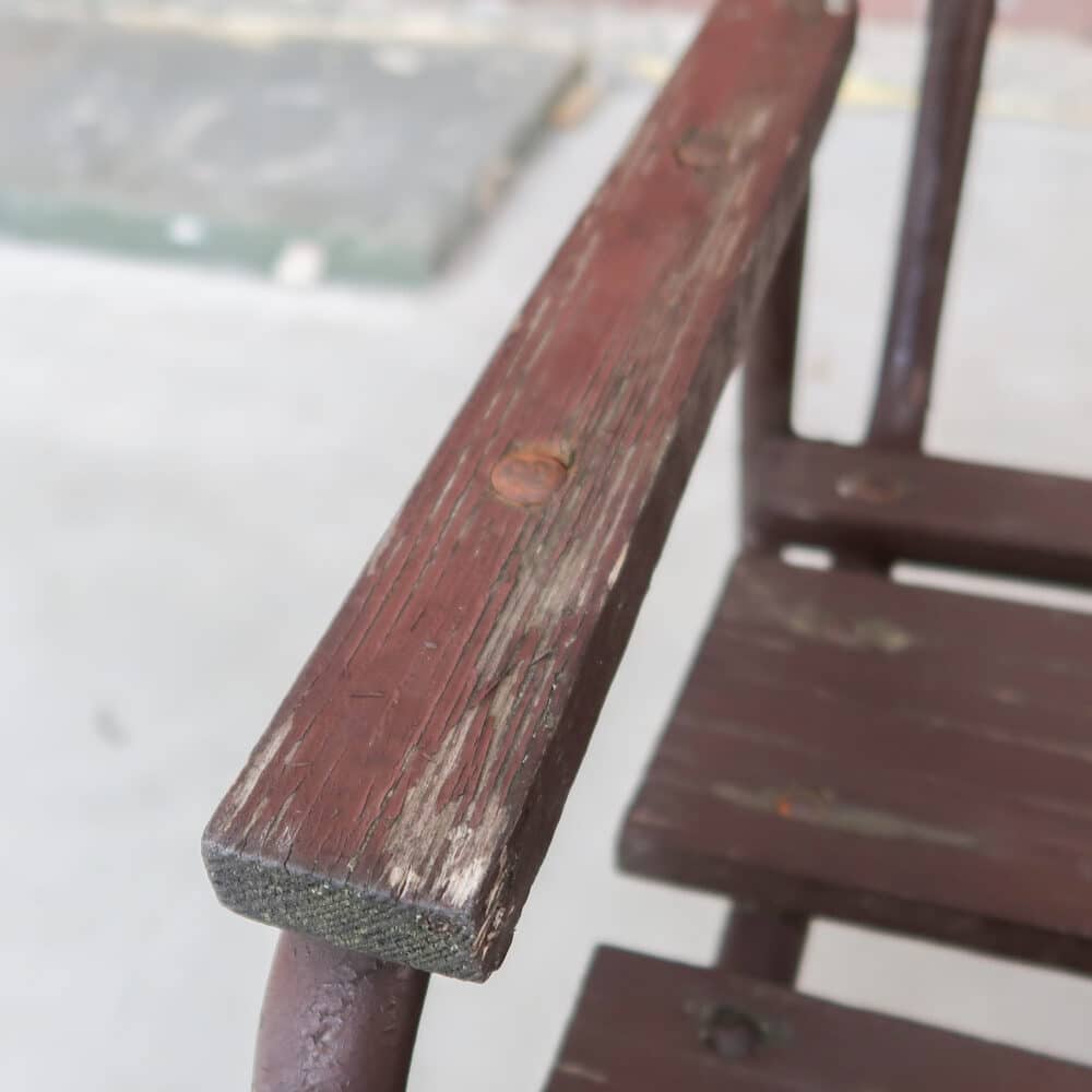 Brocante bruine parkbank - Afbeelding 5