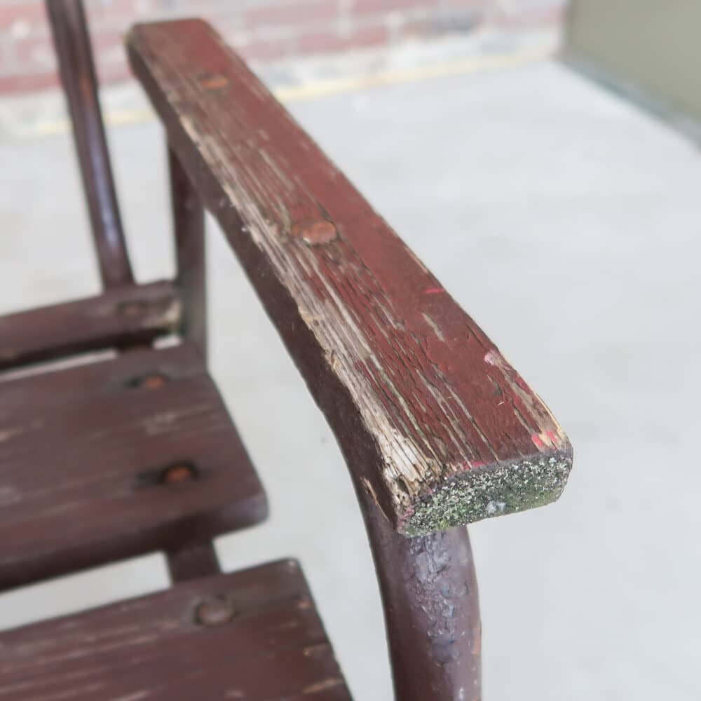 Brocante bruine parkbank - Afbeelding 6