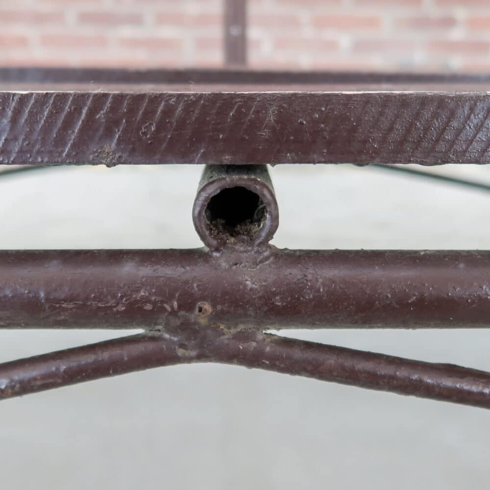 Brocante bruine parkbank - Afbeelding 7