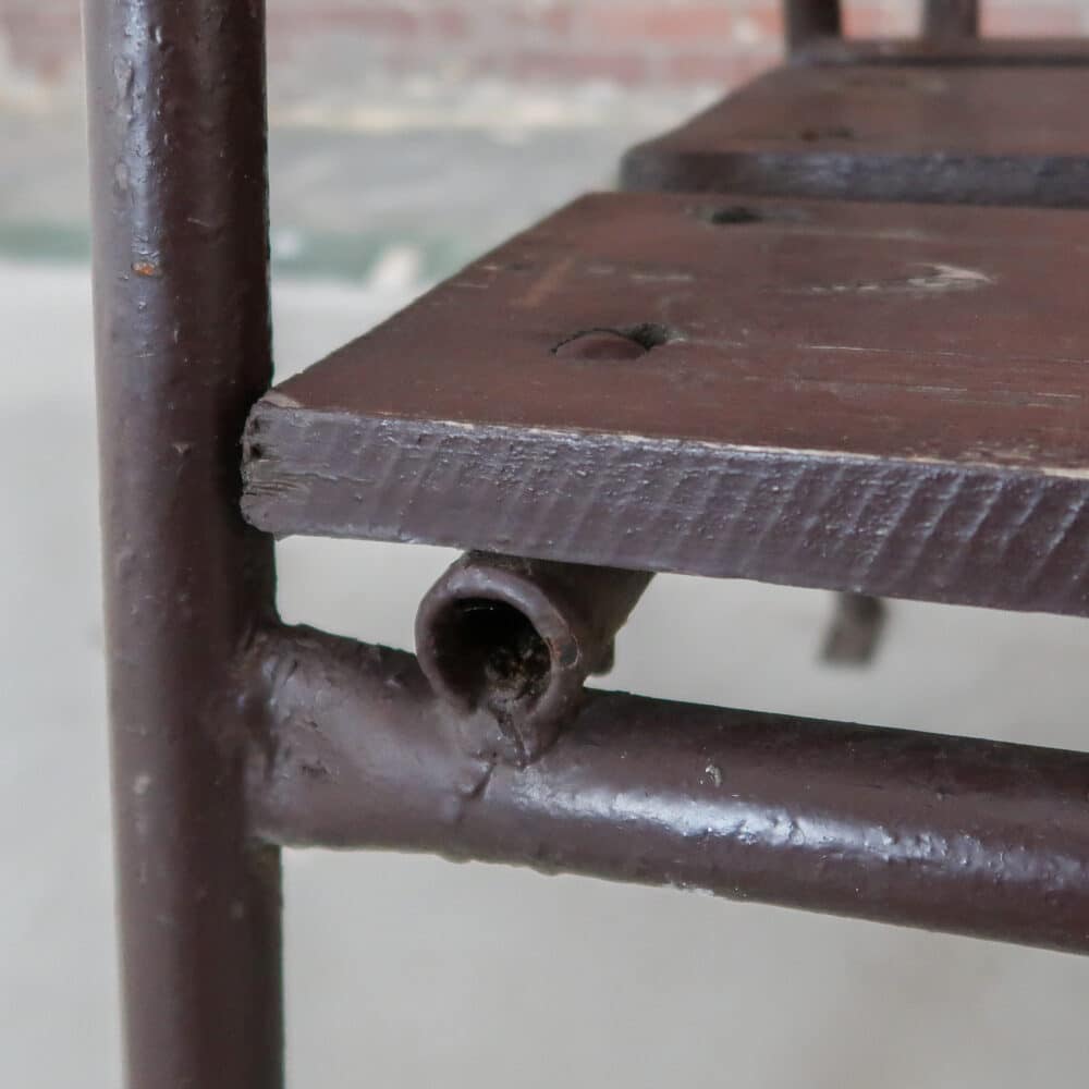Brocante bruine parkbank - Afbeelding 8