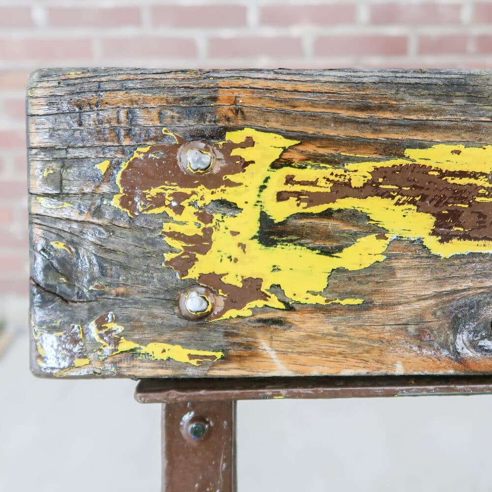 Brocante bruine parkbank - Afbeelding 5