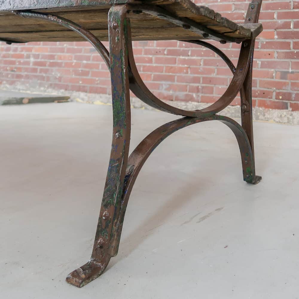 Brocante bruine parkbank - Afbeelding 8