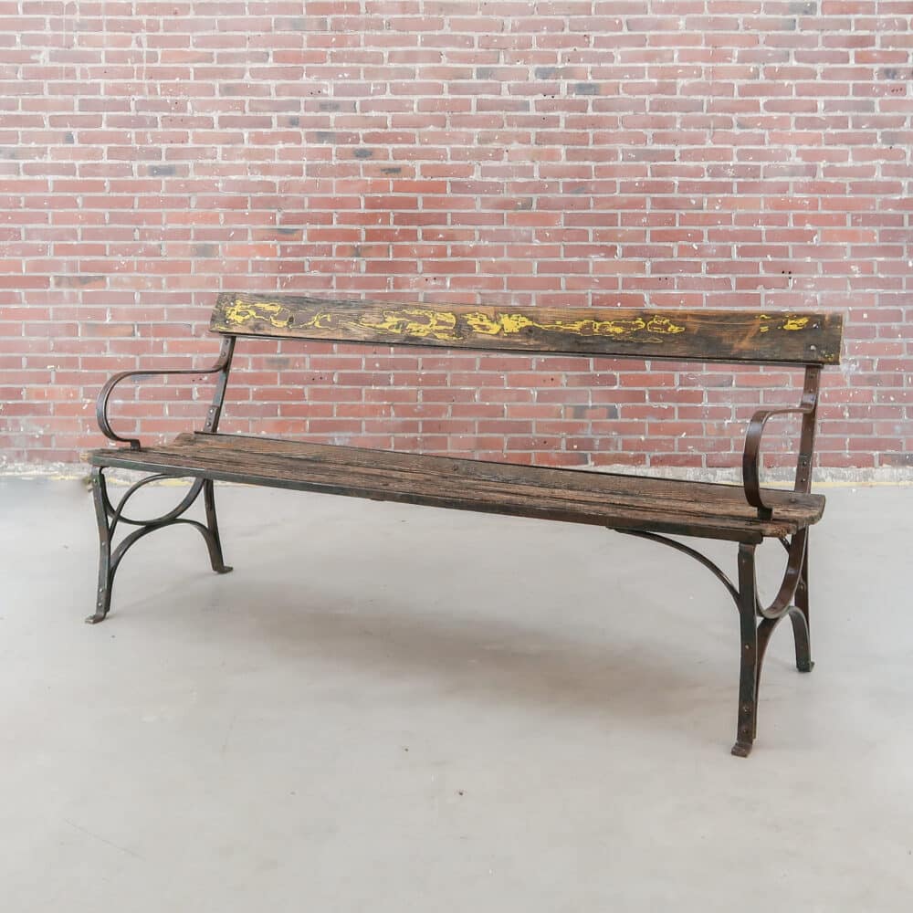 Brocante bruine parkbank