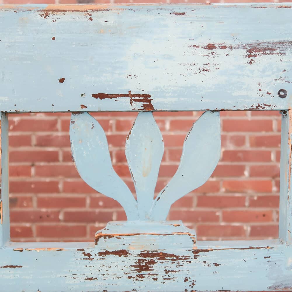Blauwe houten klepbank - Afbeelding 8