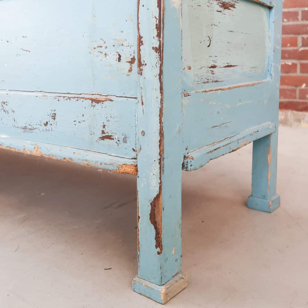 Blauwe houten klepbank - Afbeelding 11