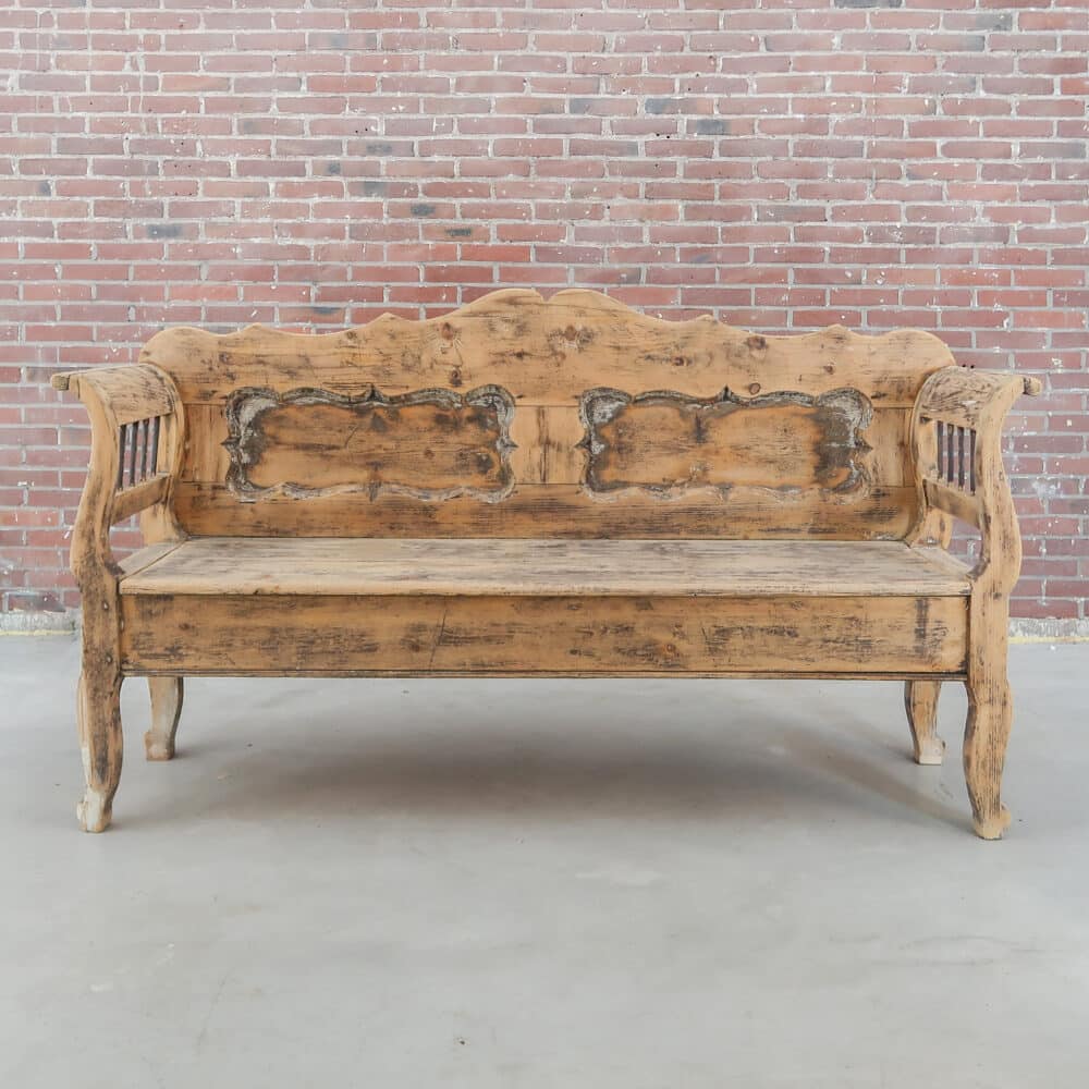 Brocante houten bank