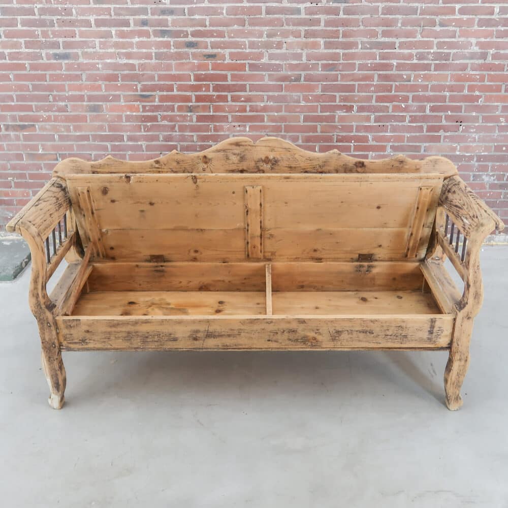 Brocante houten bank - Afbeelding 3