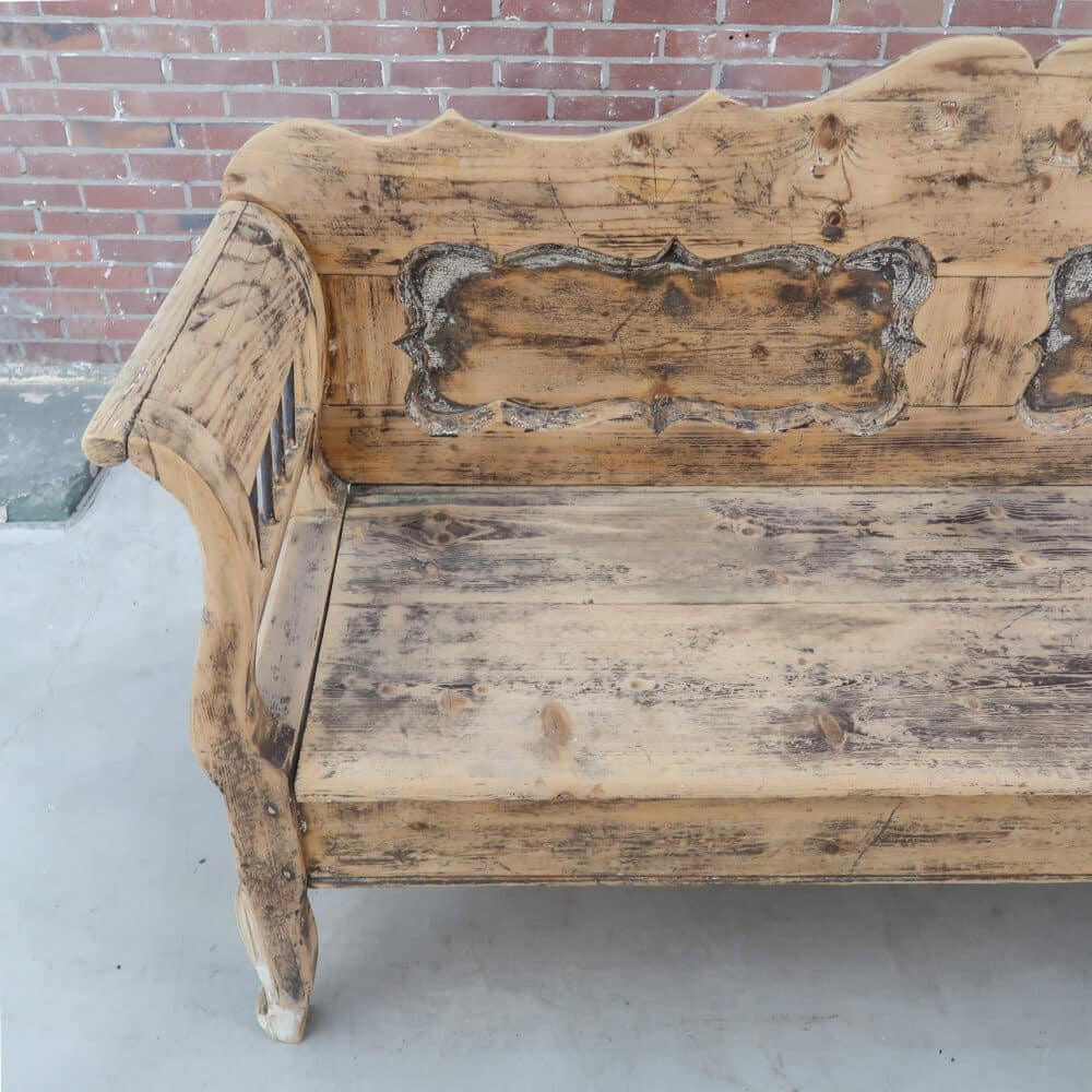 Brocante houten bank - Afbeelding 5