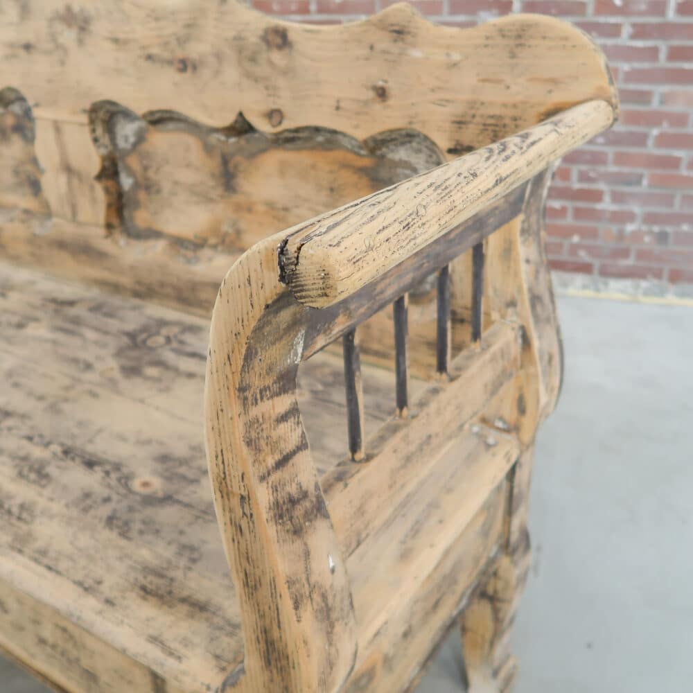 Brocante houten bank - Afbeelding 8