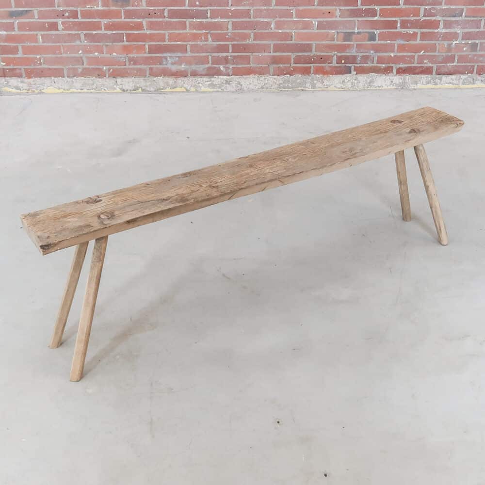 Brocante houten bankje - Afbeelding 2