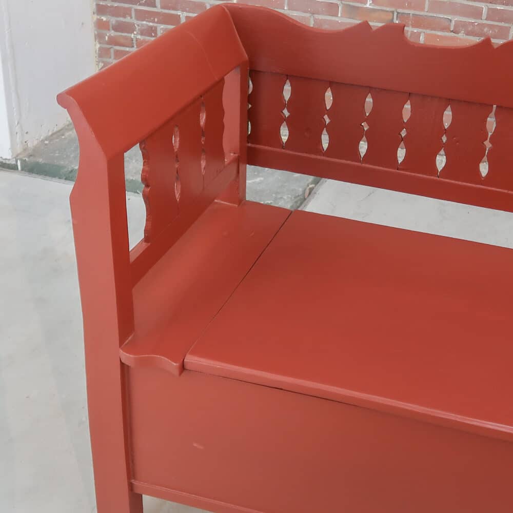 Brocante rode klepbank - Afbeelding 3