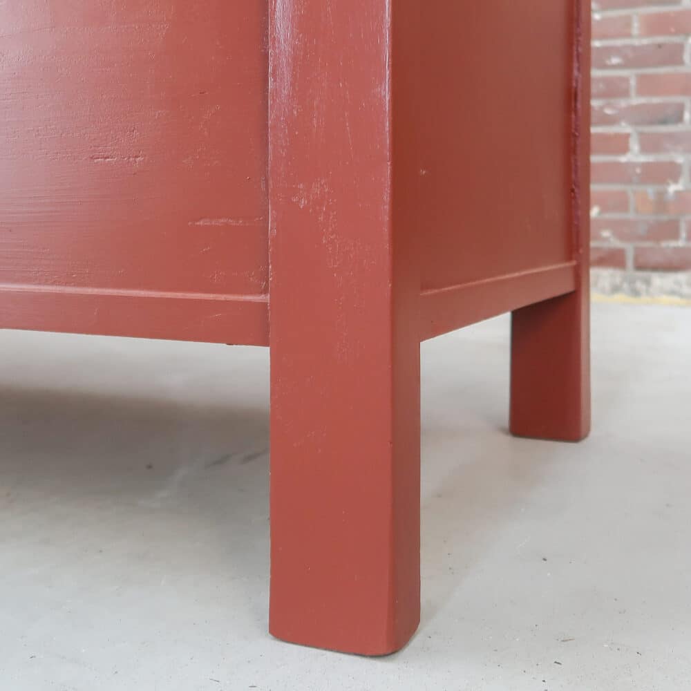 Brocante rode klepbank - Afbeelding 8