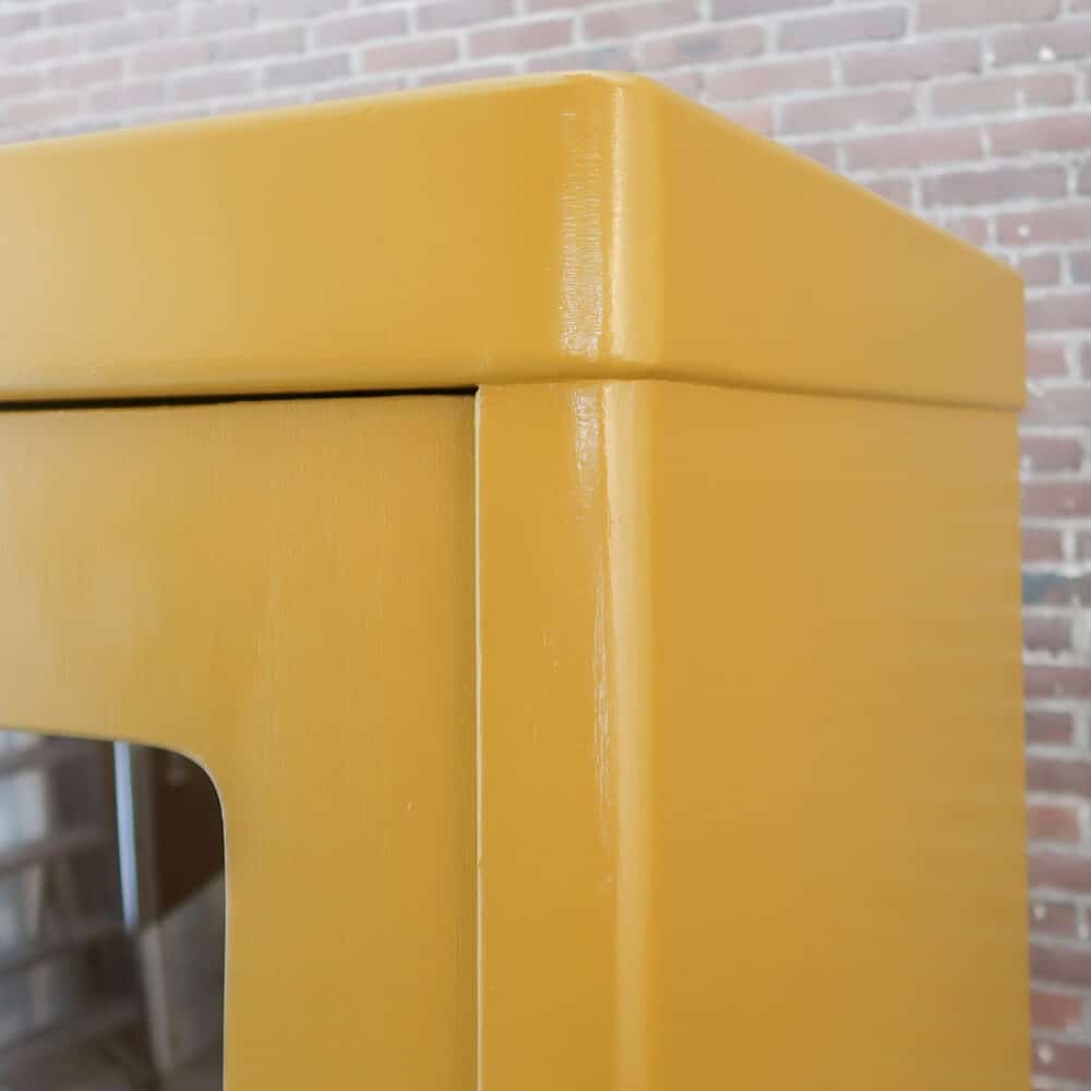 Brocante gele vitrinekast - Afbeelding 4