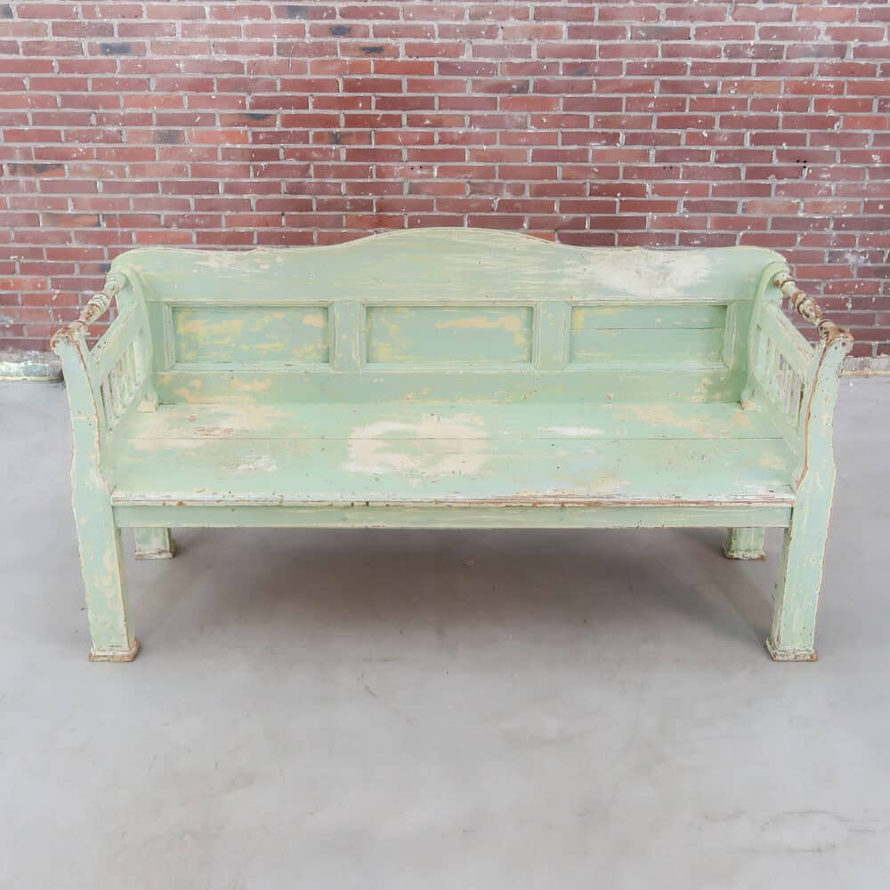Brocante houten bank - Afbeelding 2