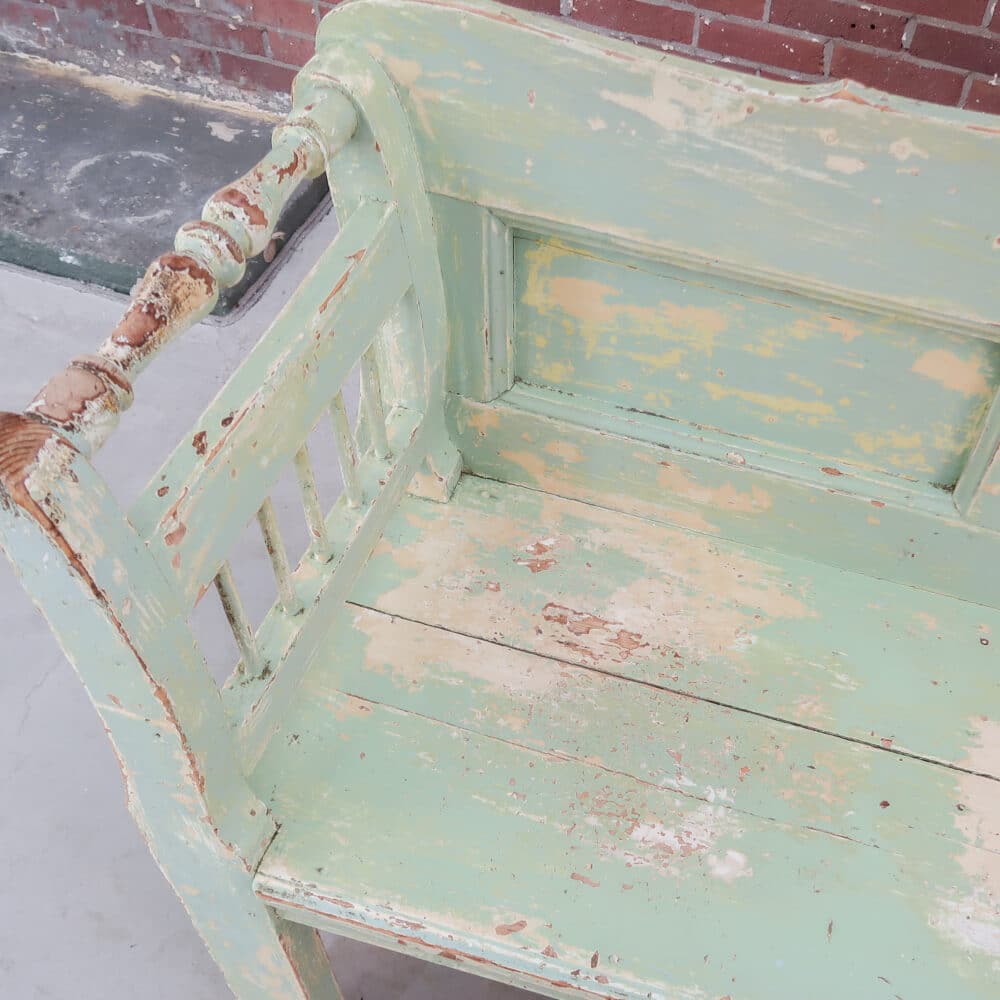 Brocante houten bank - Afbeelding 4