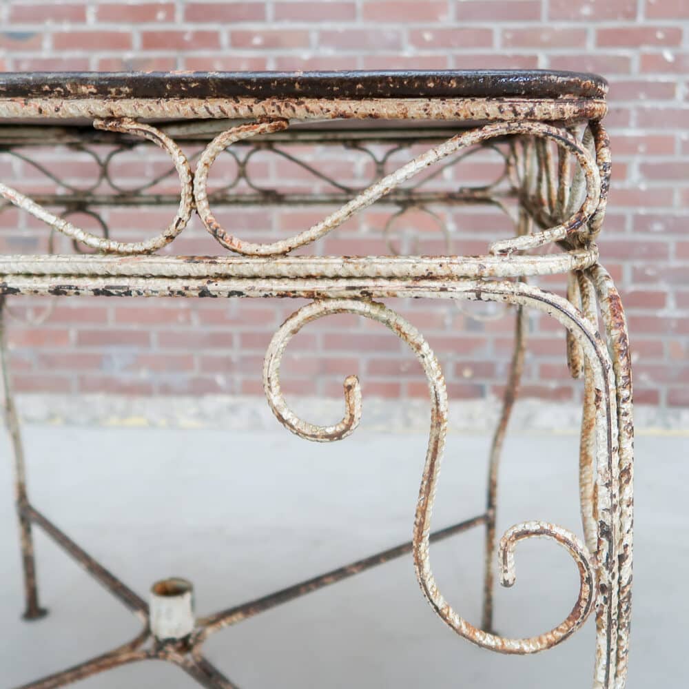 Brocante bistroset - 4 stoelen en tafel - Afbeelding 8