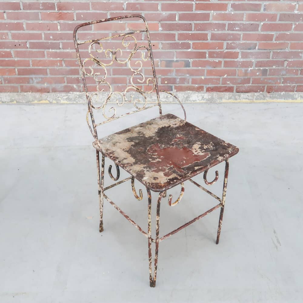 Brocante bistroset - 4 stoelen en tafel - Afbeelding 11