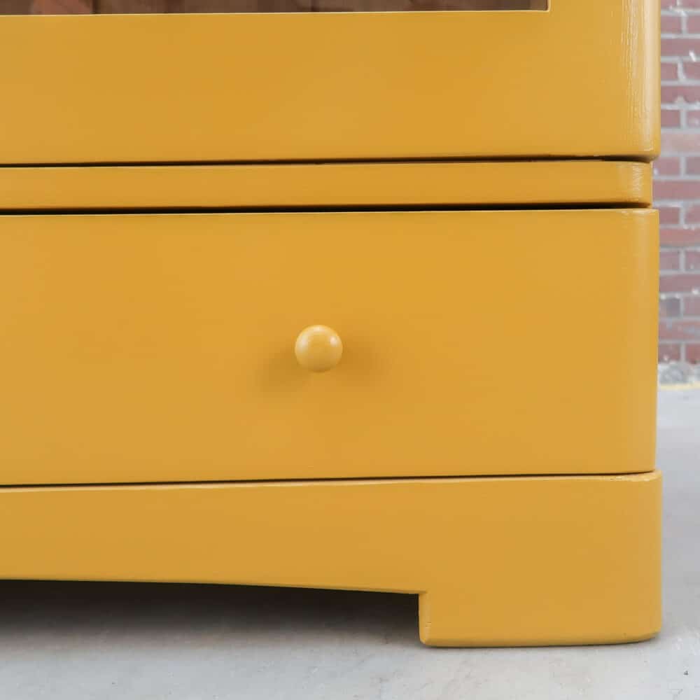 Brocante gele vitrinekast – Bild 7