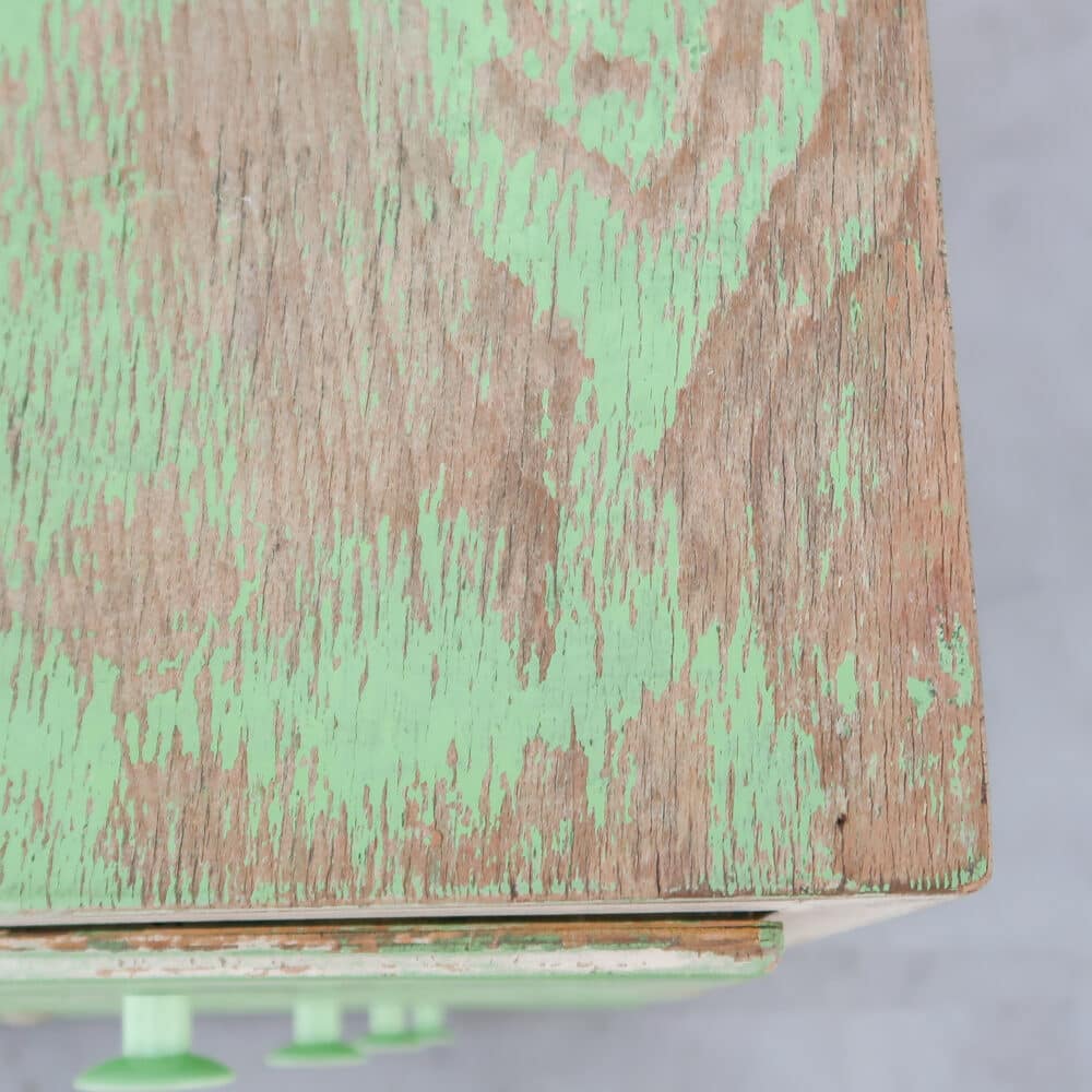 Groene brocante ladekast - Afbeelding 6