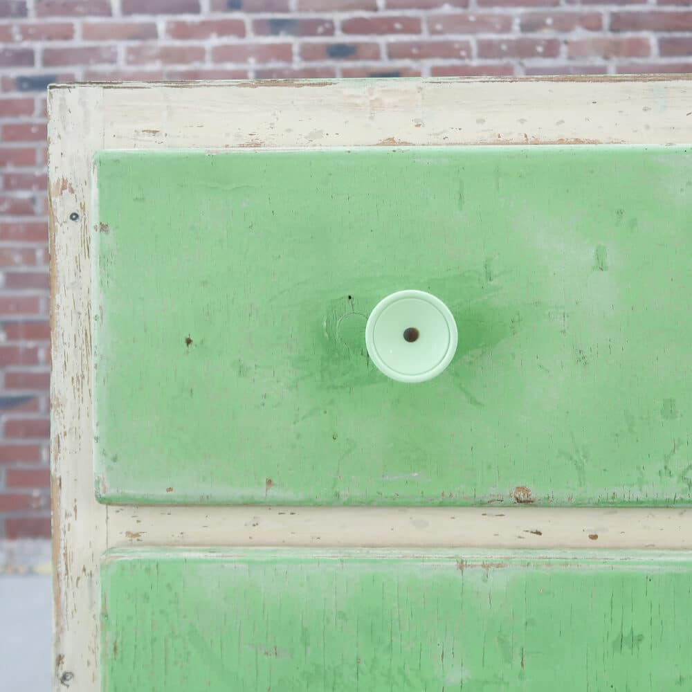 Groene brocante ladekast - Afbeelding 8