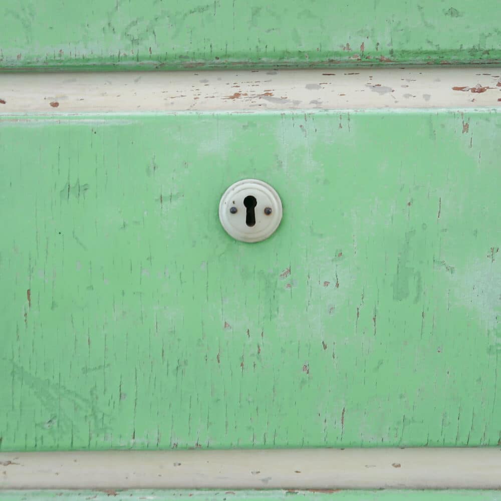 Groene brocante ladekast - Afbeelding 9