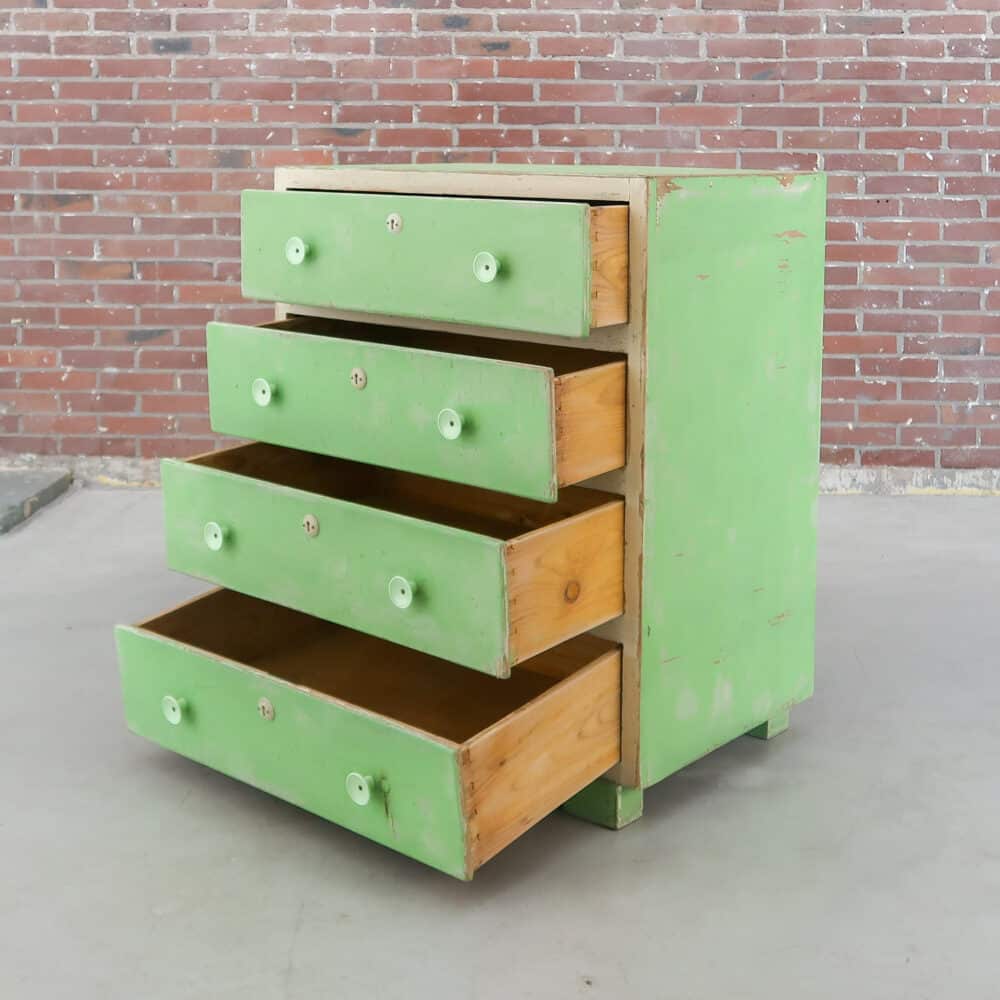 Groene brocante ladekast - Afbeelding 3