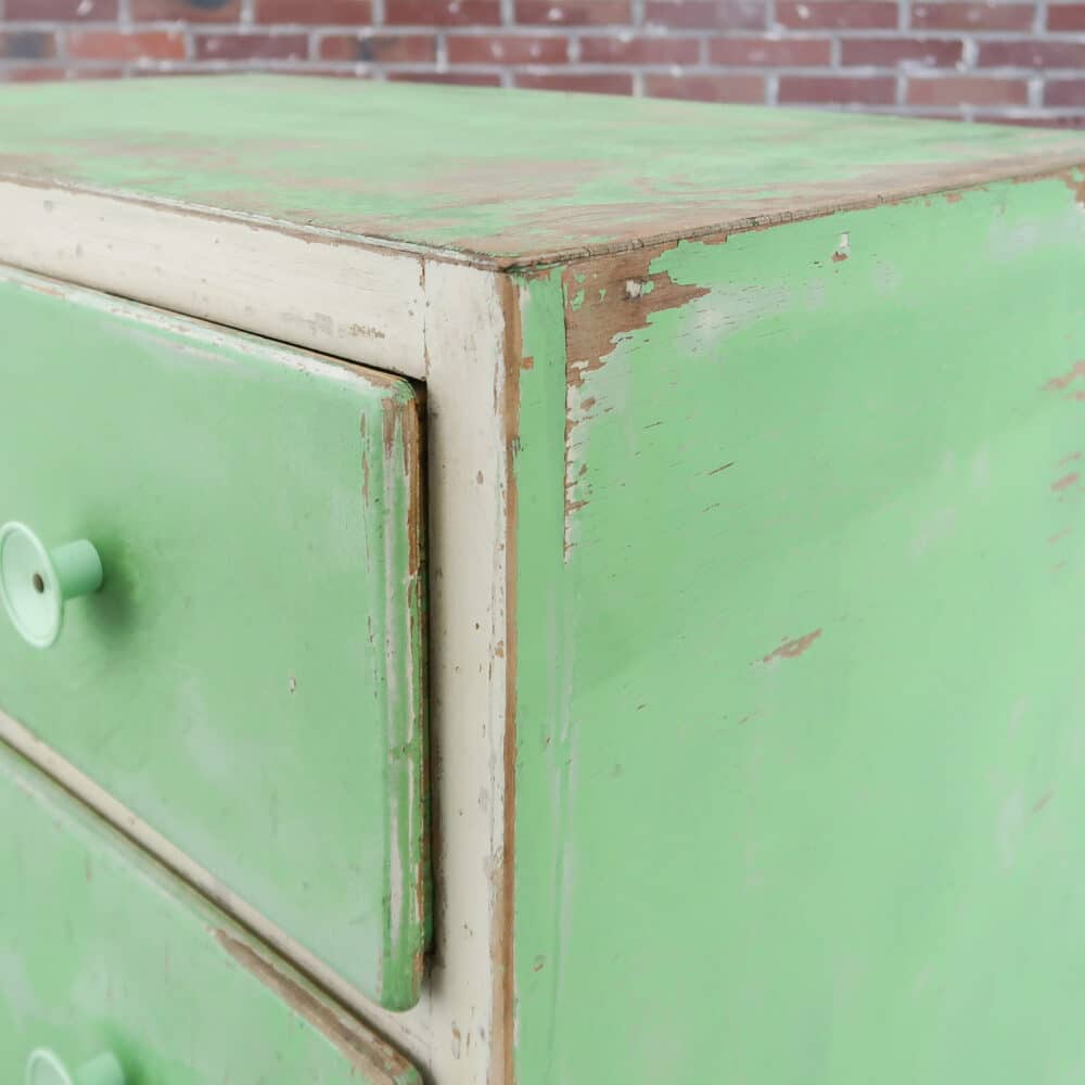 Groene brocante ladekast - Afbeelding 7