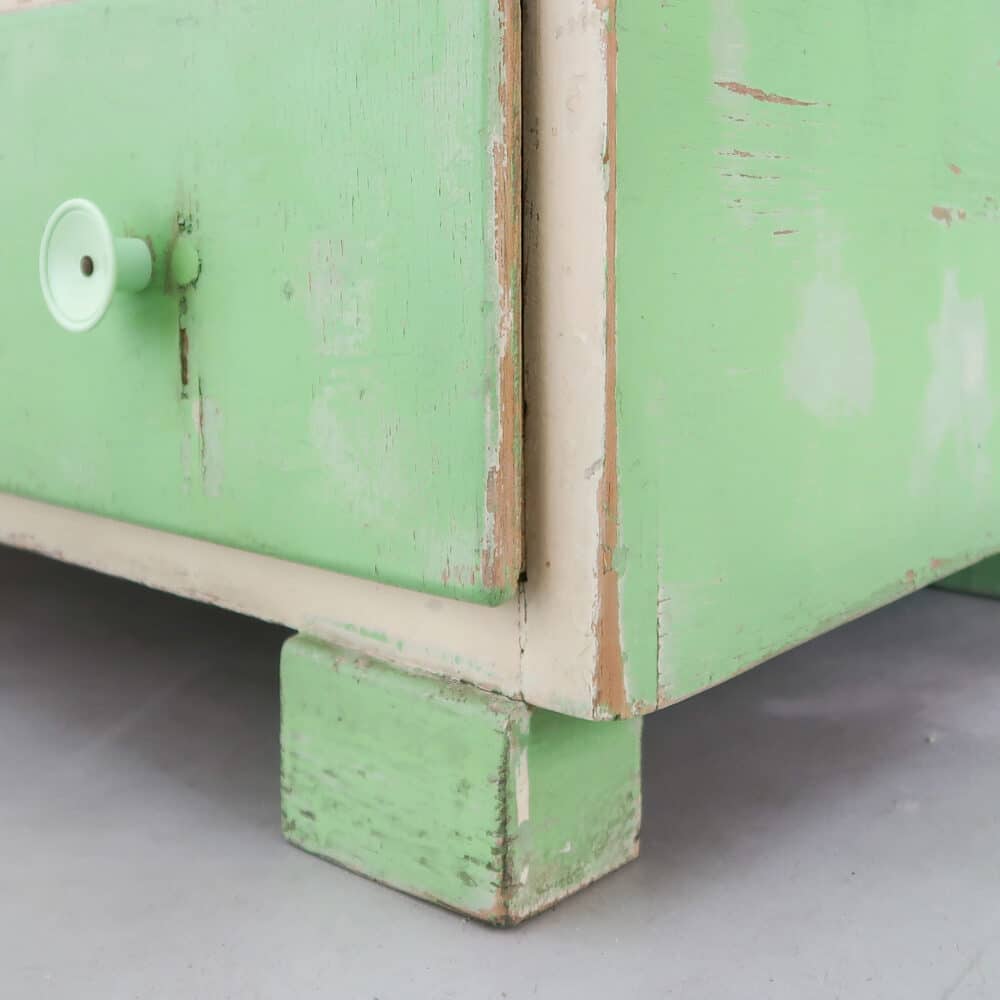 Groene brocante ladekast - Afbeelding 11