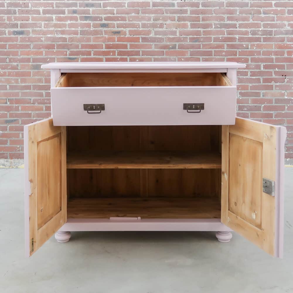 Brocante roze dressoir - Afbeelding 2