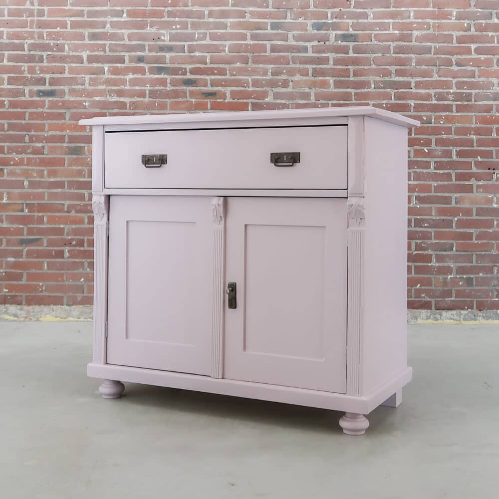 Brocante roze dressoir - Afbeelding 9