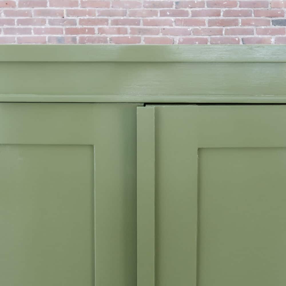 Brocante groene linnenkast - Afbeelding 3