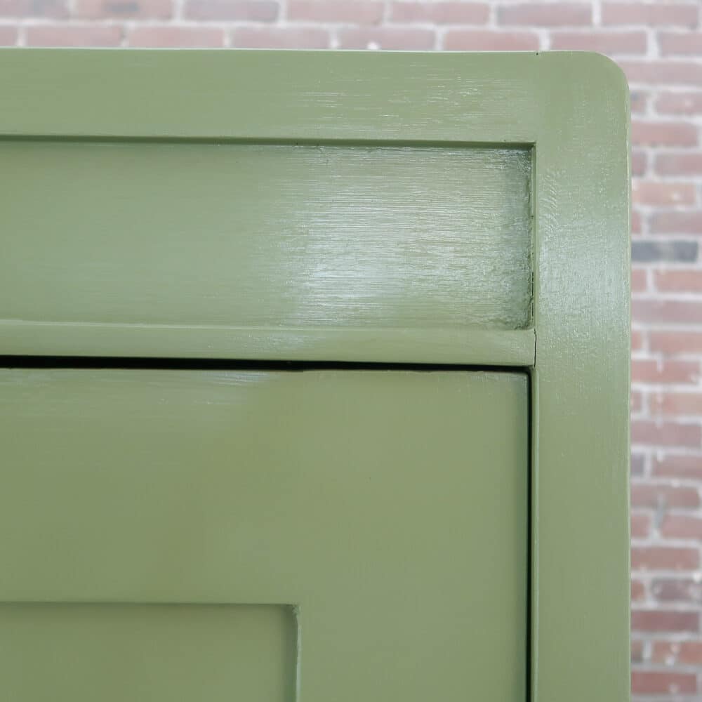Brocante groene linnenkast - Afbeelding 4