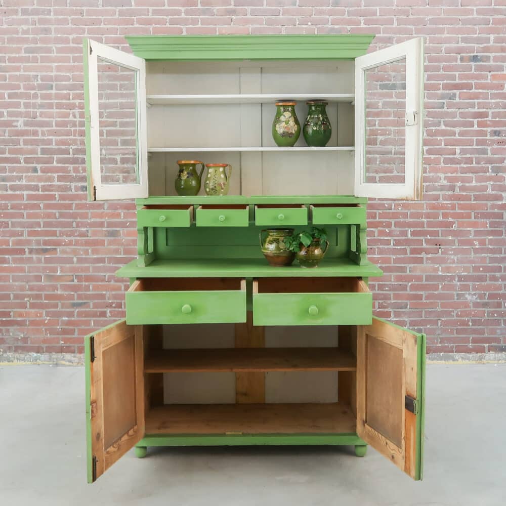 Brocante groene buffetkast – Bild 2