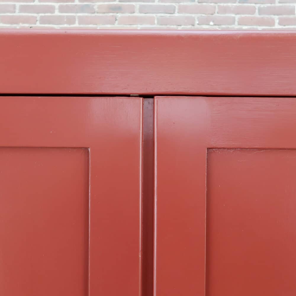 Brocante rode linnenkast - Afbeelding 3