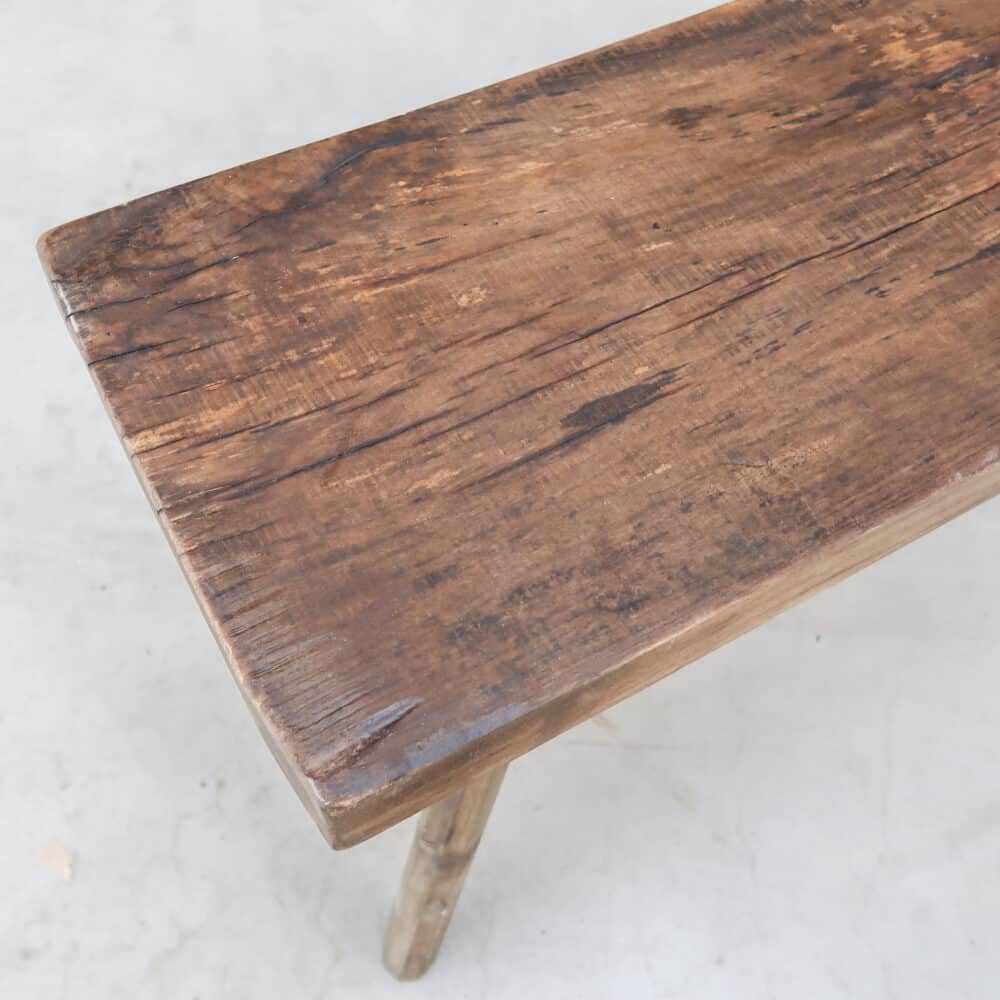 Brocante houten bankje - Afbeelding 3