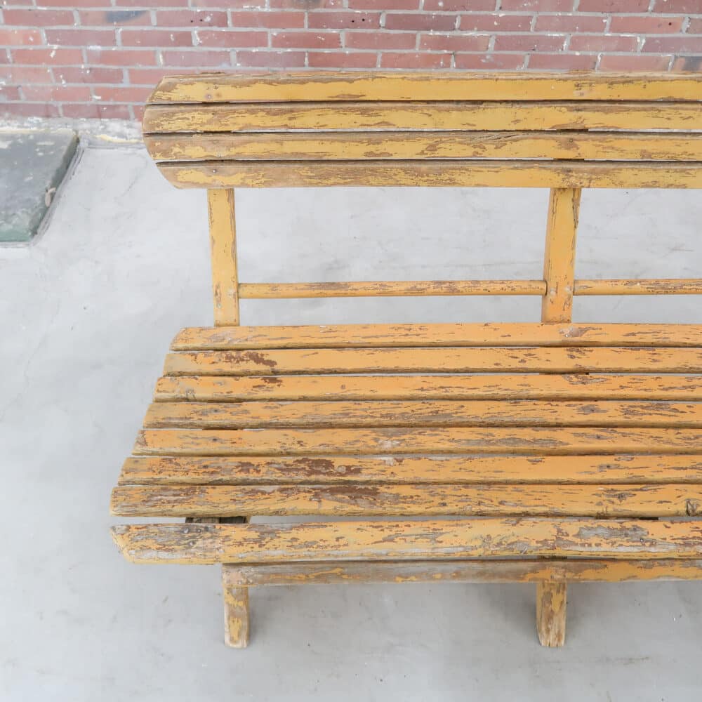 Brocante houten bankje - Afbeelding 4