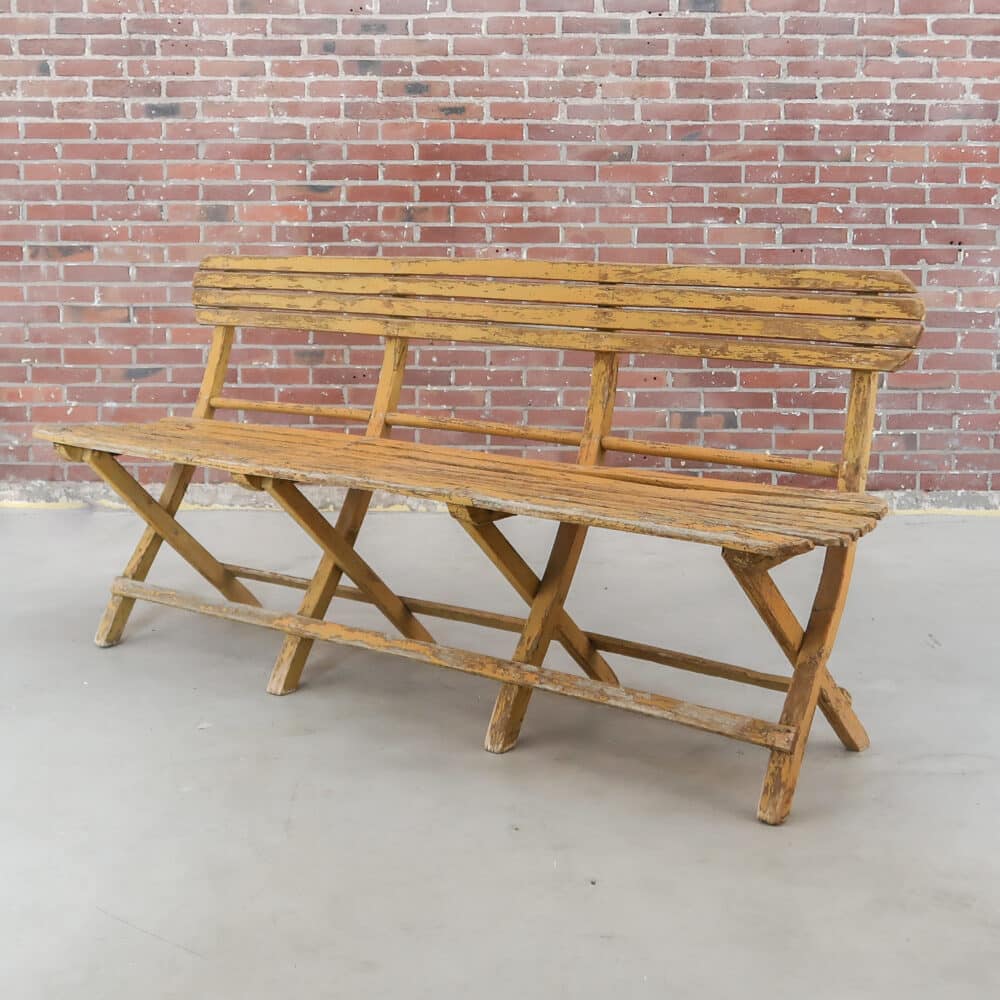 Brocante houten bankje - Afbeelding 3
