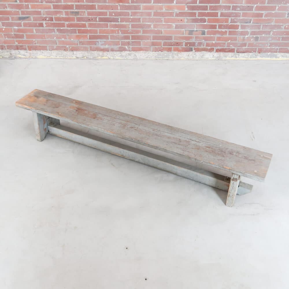 Brocante houten bankje - Afbeelding 2