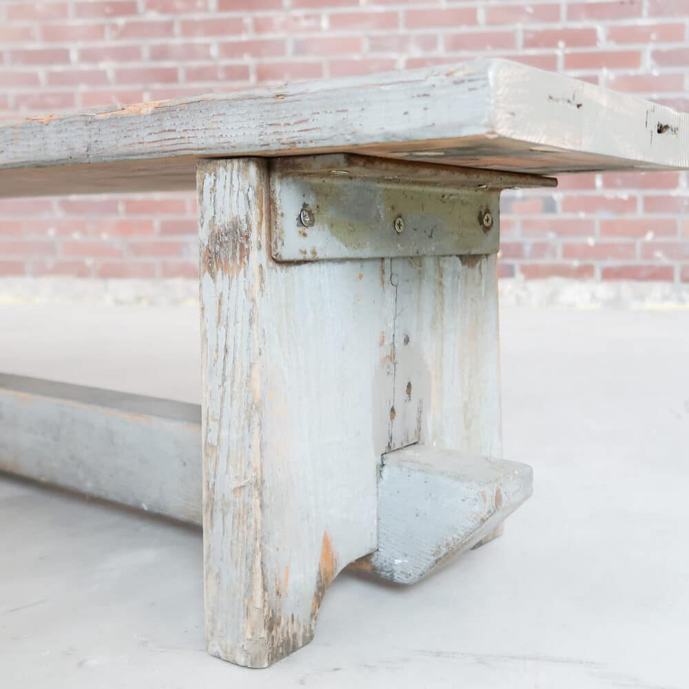 Brocante houten bankje - Afbeelding 7