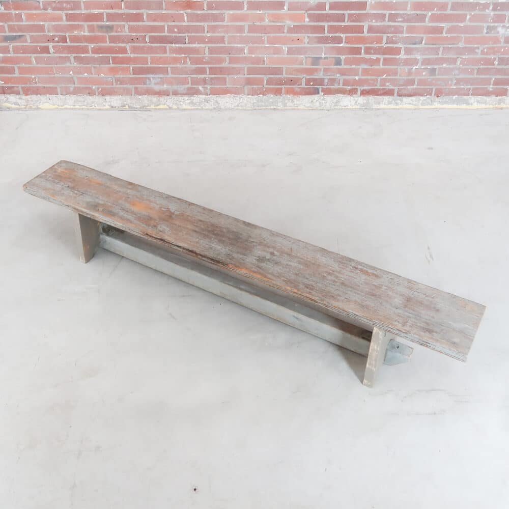 Brocante houten bankje - Afbeelding 2