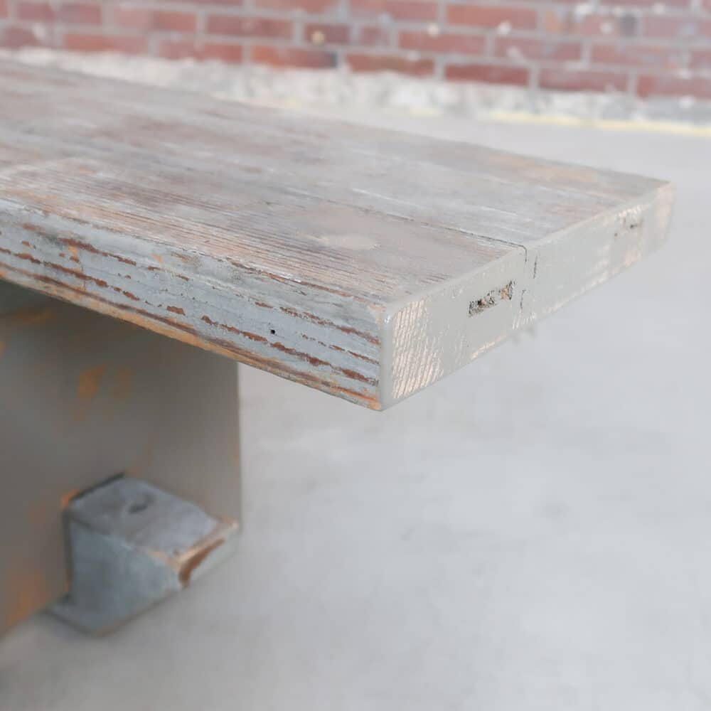 Brocante houten bankje - Afbeelding 7