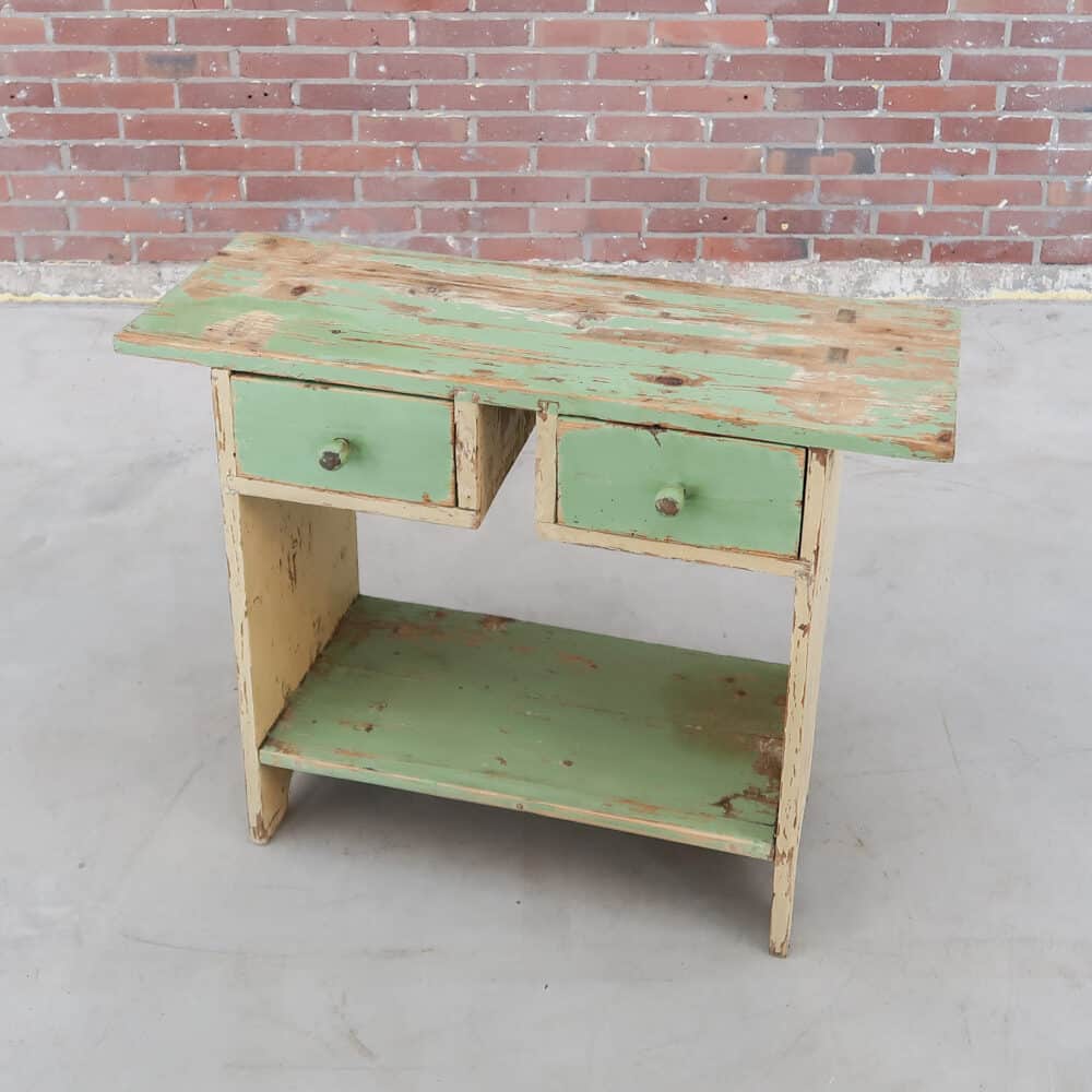 Brocante bankje met lades - Afbeelding 2