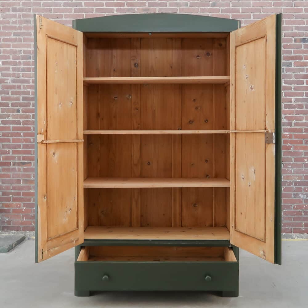 Brocante groene linnenkast – Bild 2